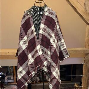 Simply Noelle Burgundy Plaid Cape
